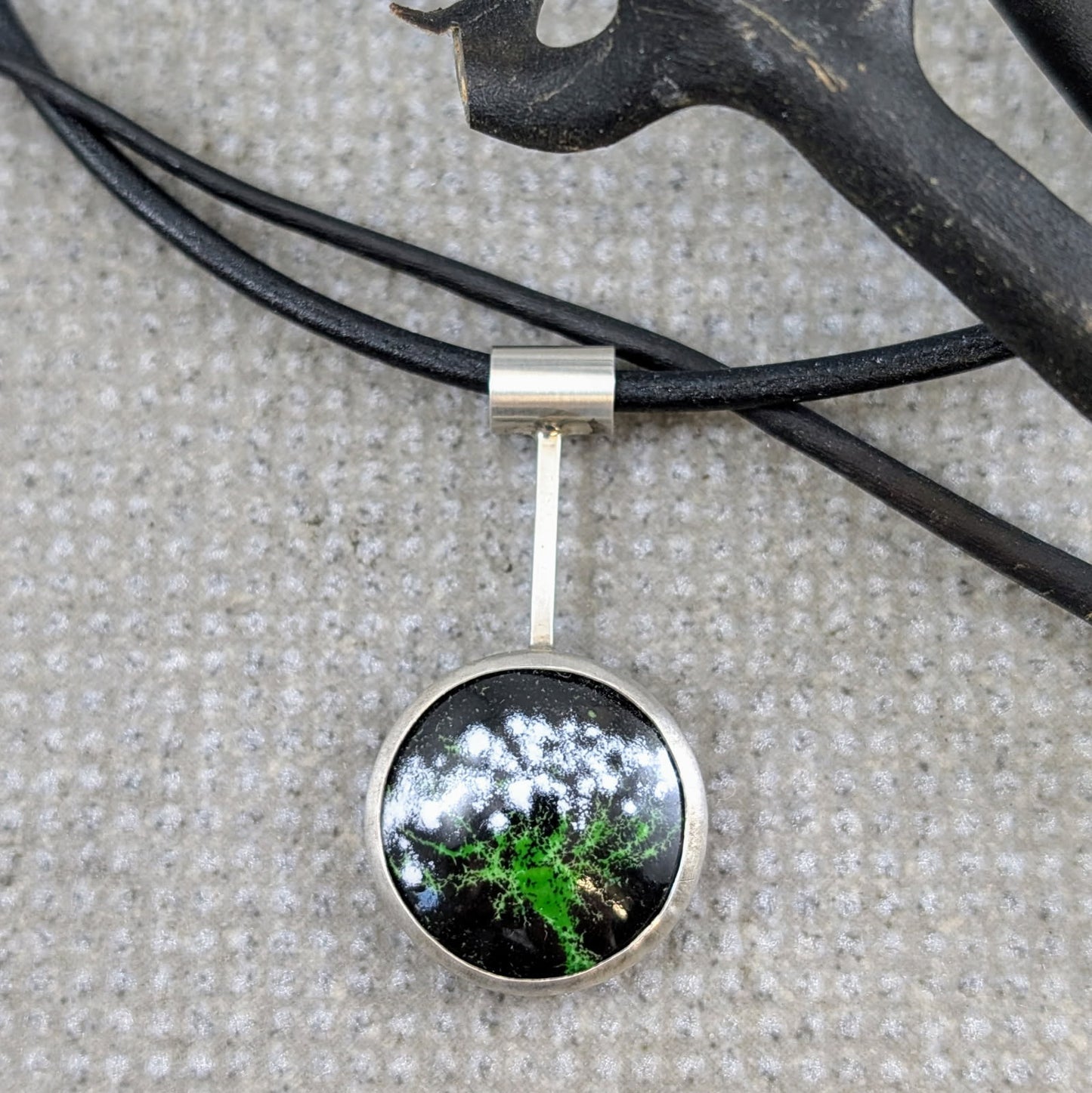 Queen Anne's Lace Enamel Pendant