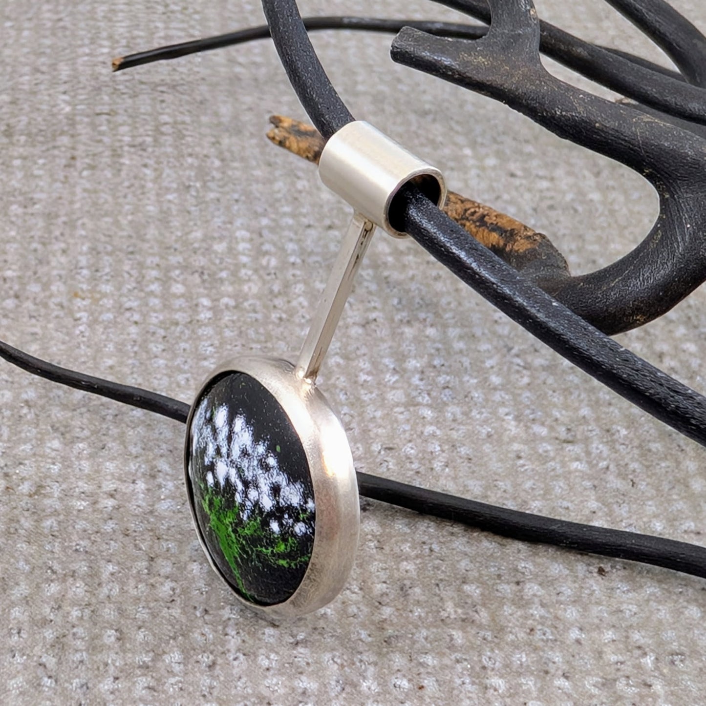 Queen Anne's Lace Enamel Pendant