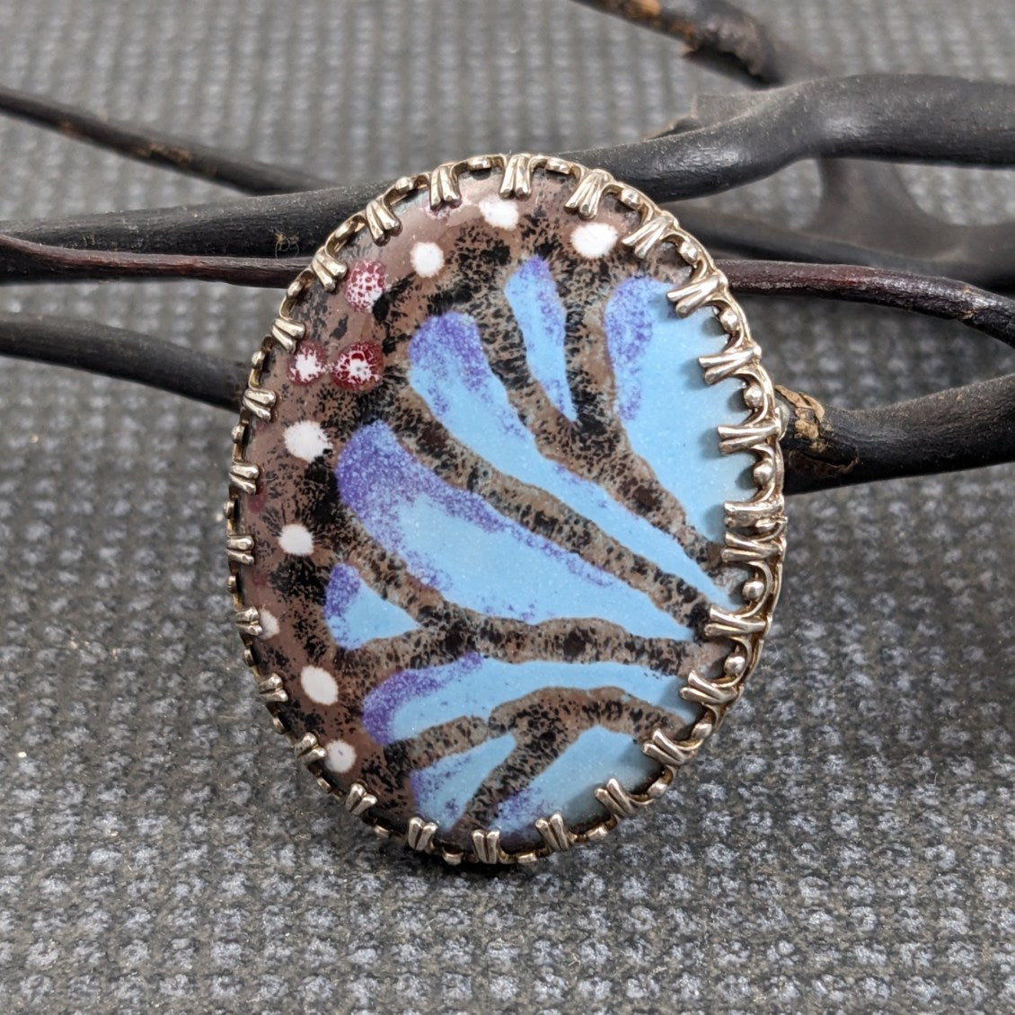 Enamel Butterfly Brooch and Pendant