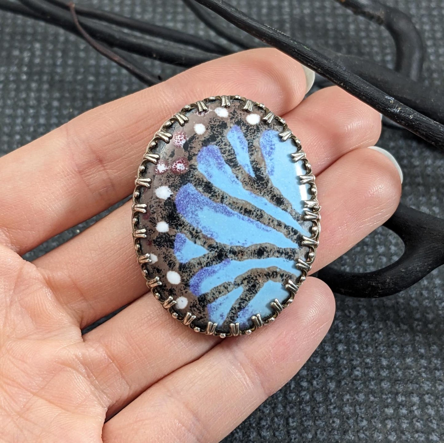 Enamel Butterfly Brooch and Pendant