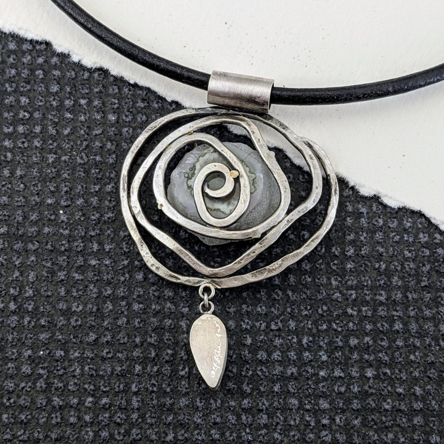 Blue Calcite and Kyanite Pendant