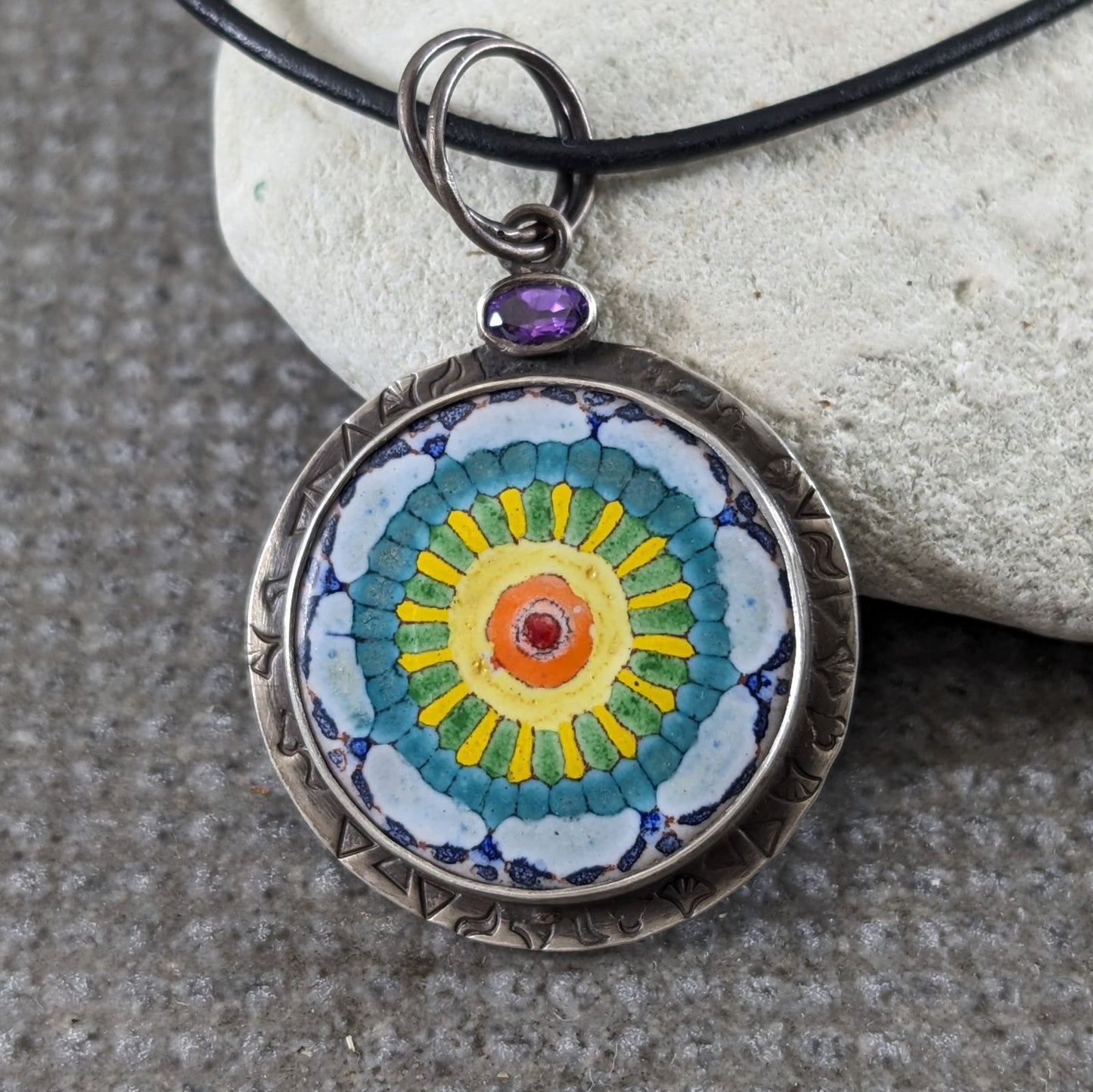 Chakra Enamel Mandala Pendant