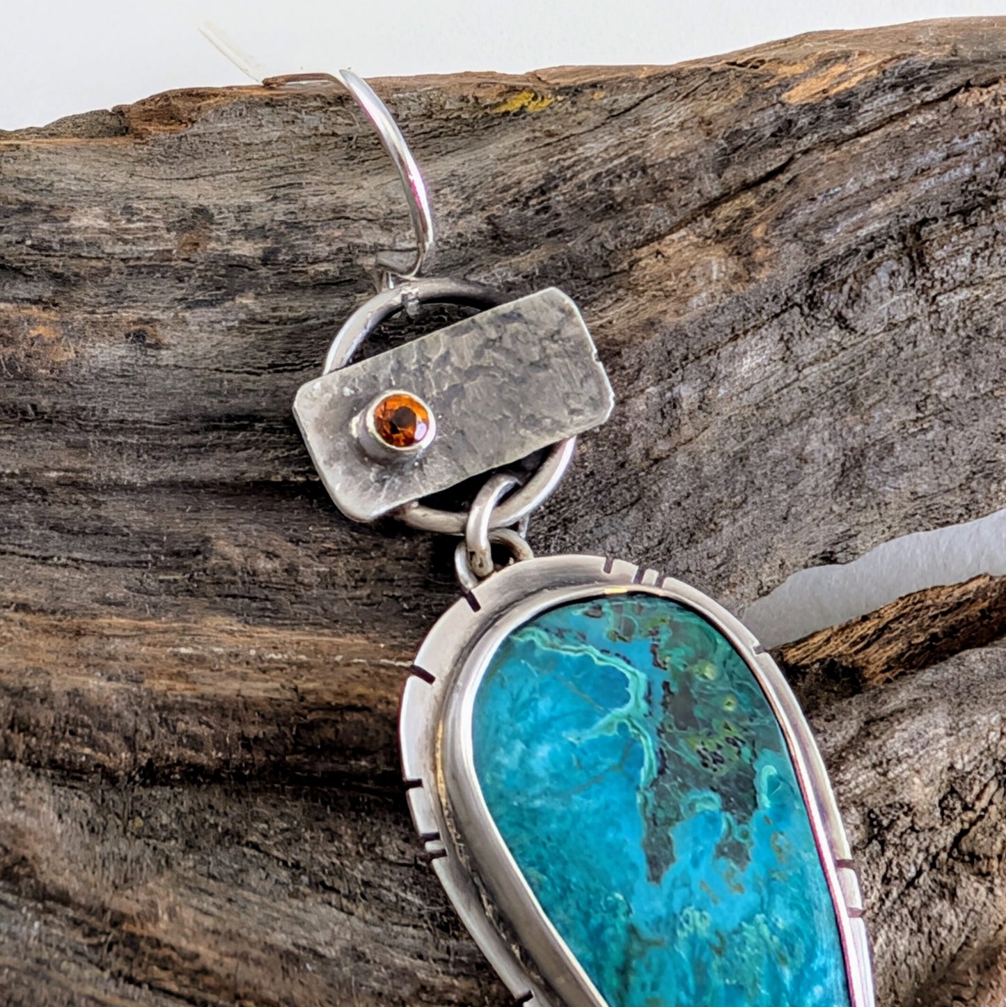 Chrysocolla and Garnet Earrings