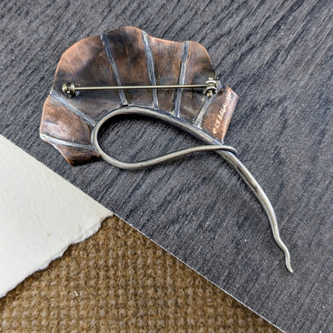 Textured Copper Brooch