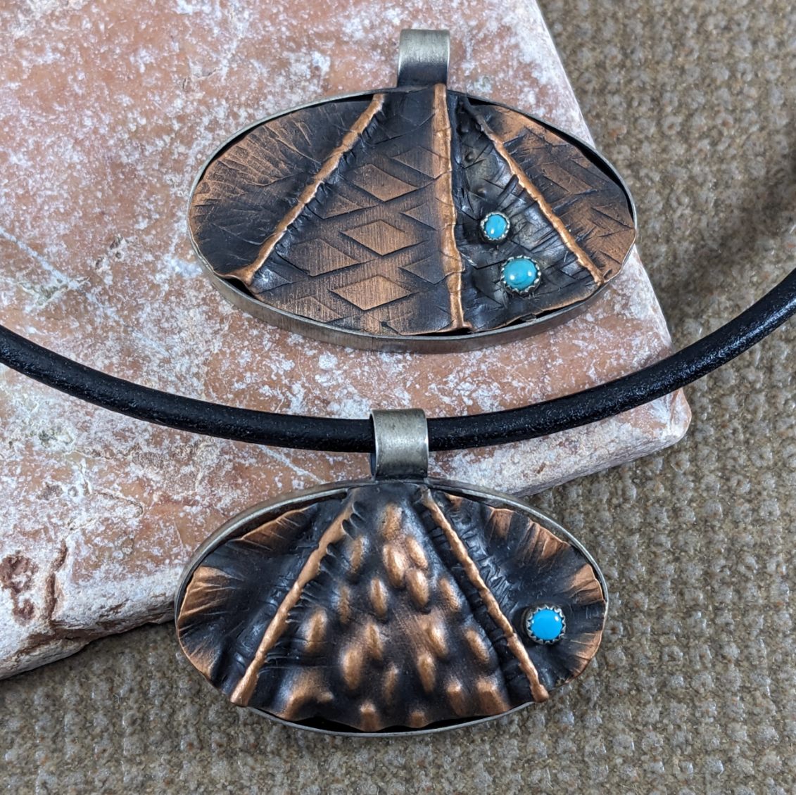 Copper and Turquoise Pendant