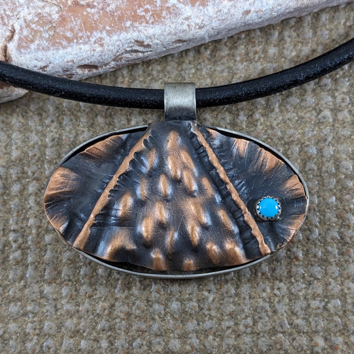 Copper and Turquoise Pendant