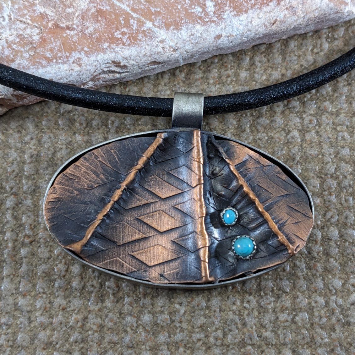 Copper and Turquoise Pendant