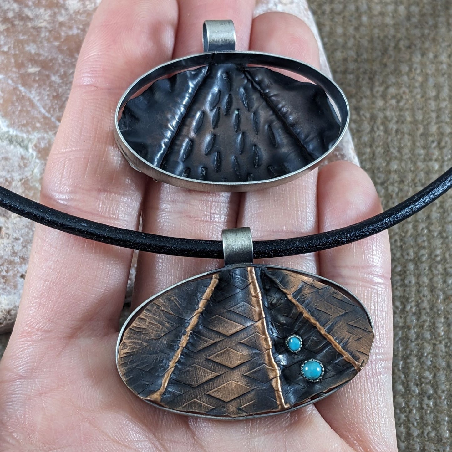 Copper and Turquoise Pendant