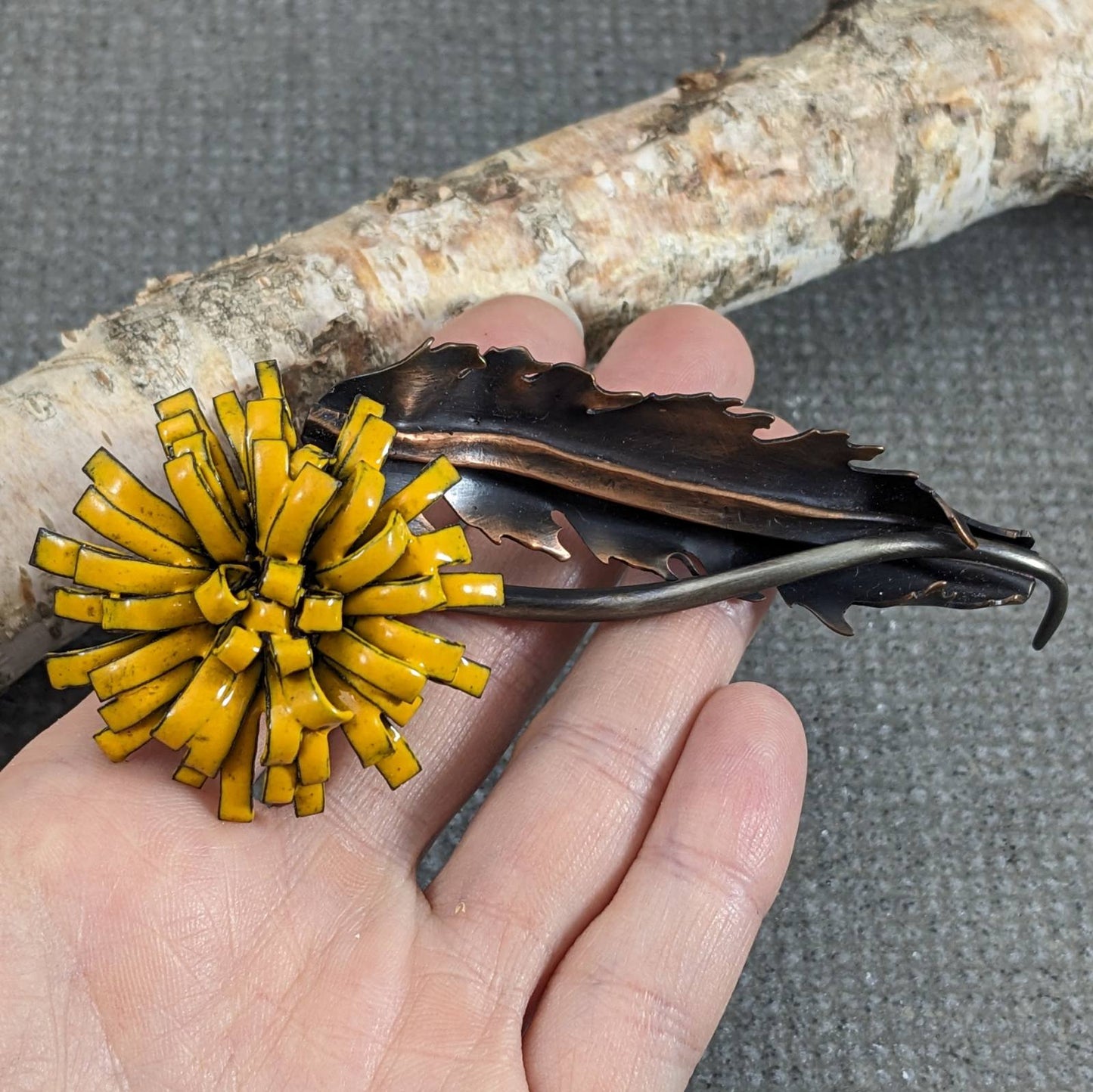 Enamel Dandelion Brooch