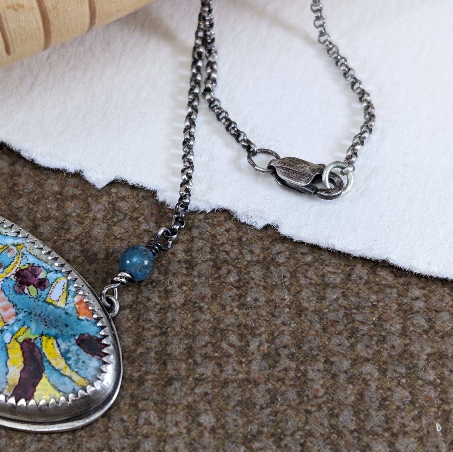 Enamel Mandala with Apatite Beads