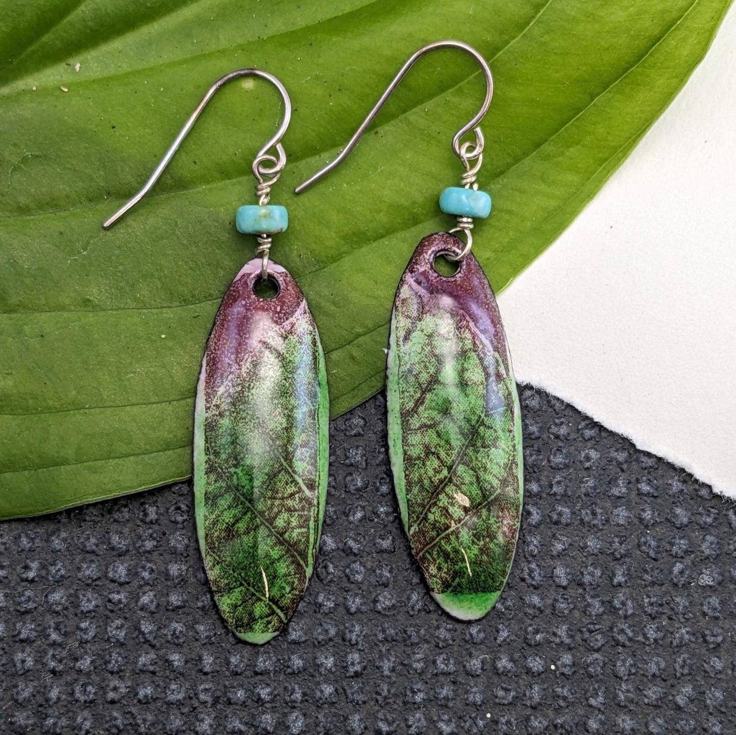 Enamel and Turquoise Earrings