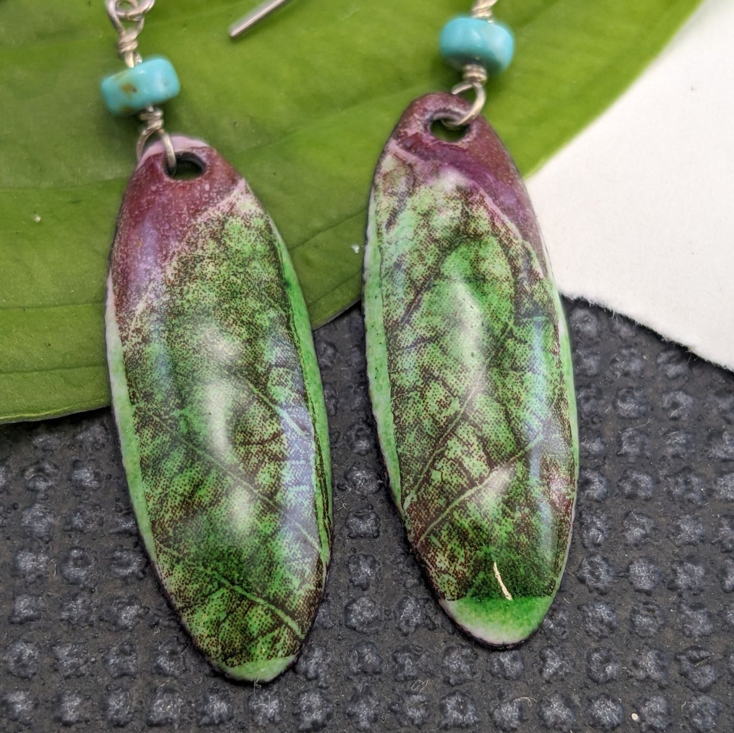 Enamel and Turquoise Earrings