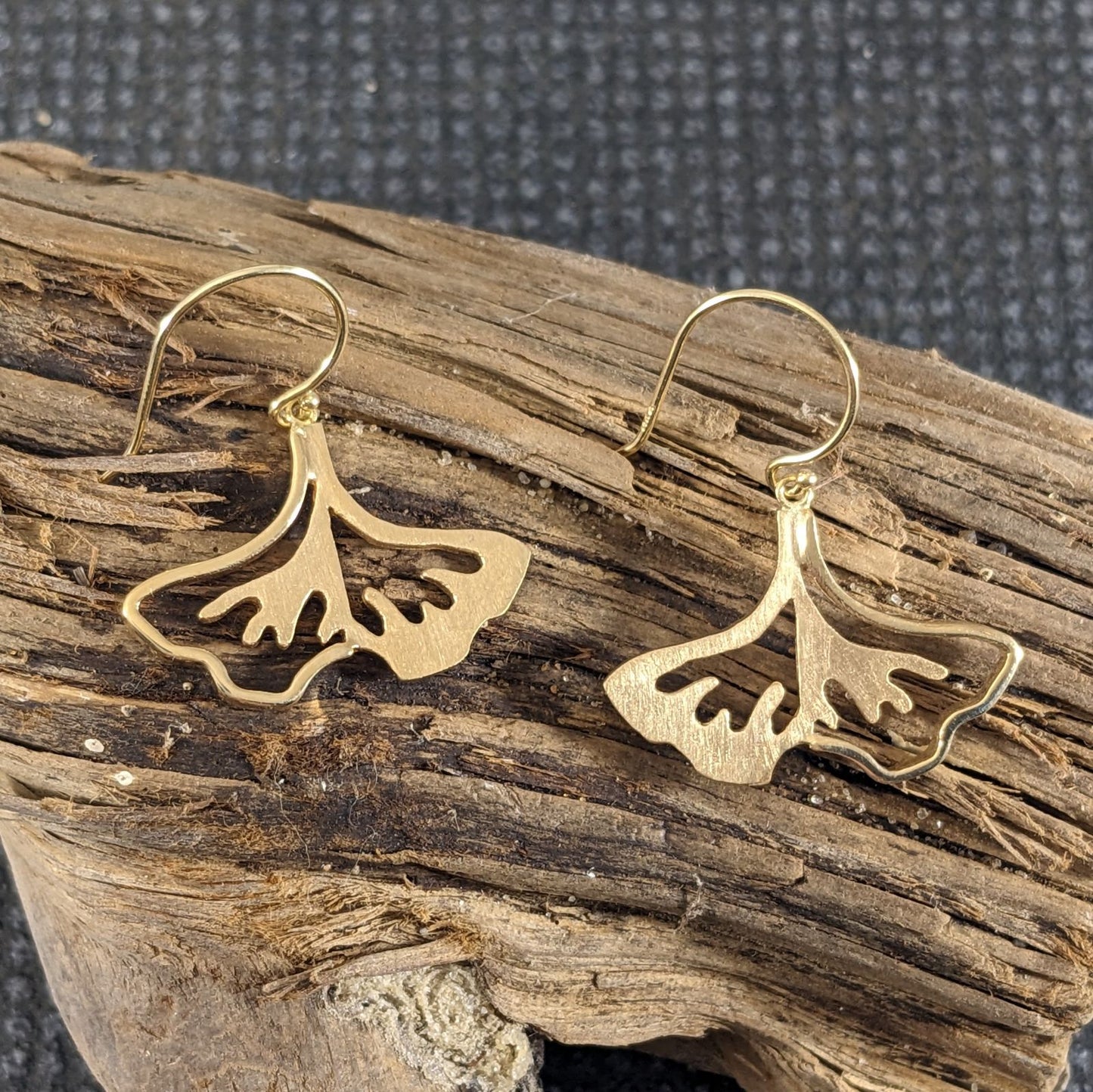 Ginko Leaf Earrings - Sterling Silver or 14k Gold