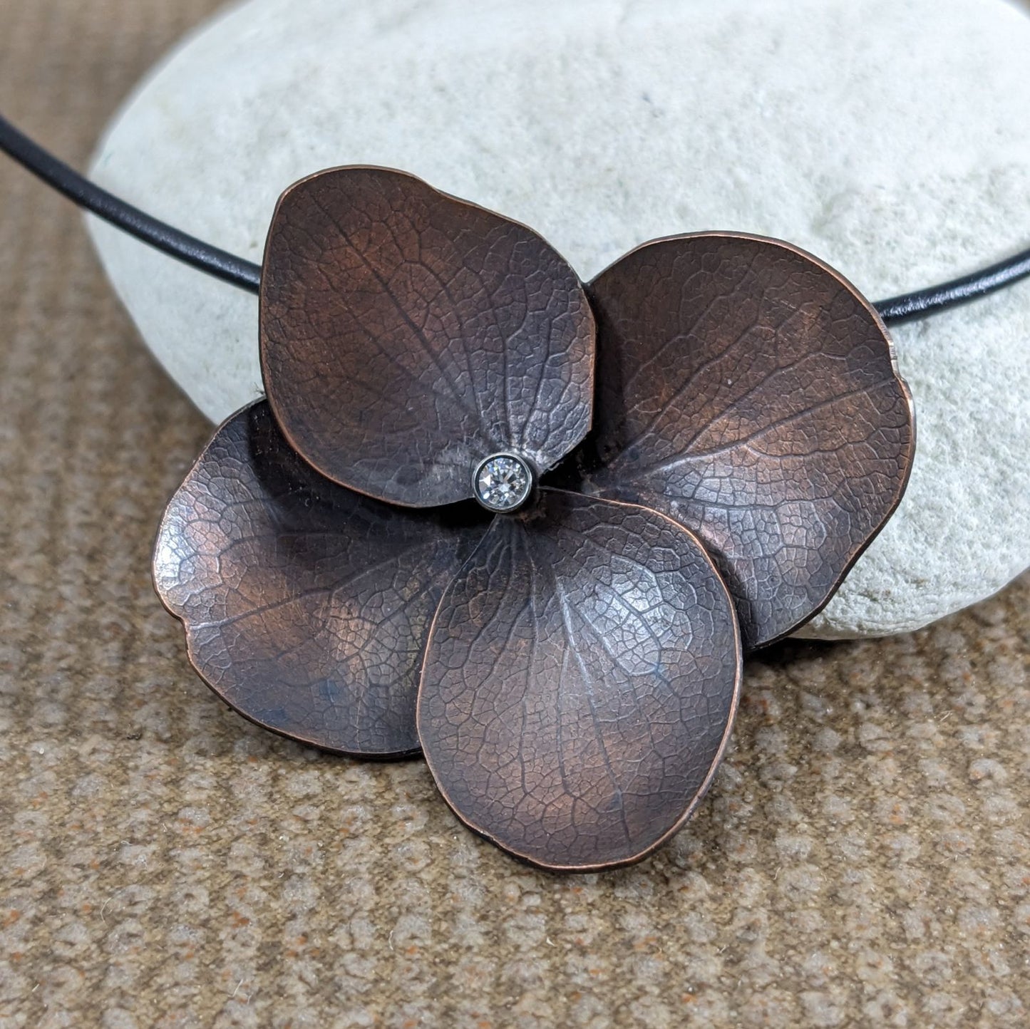Copper Hydrangea Pendant