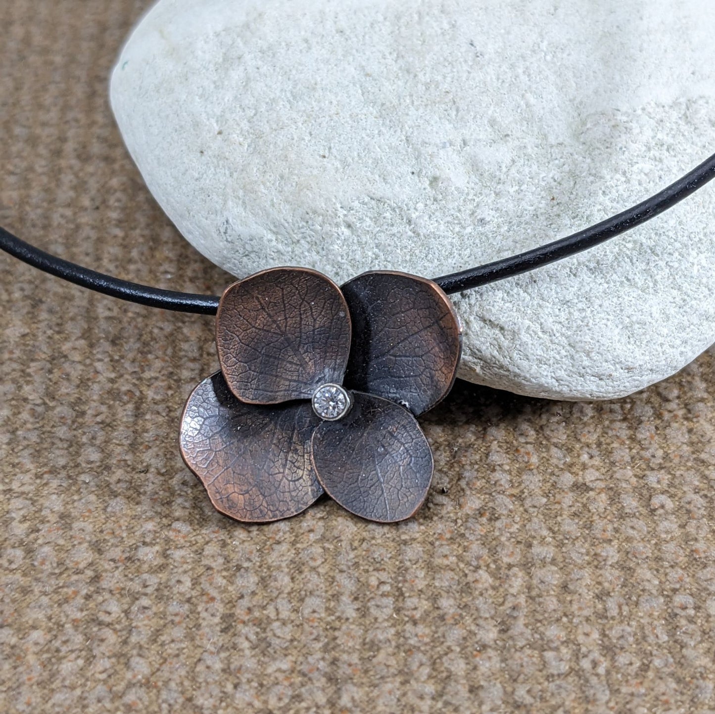 Copper Hydrangea Pendant