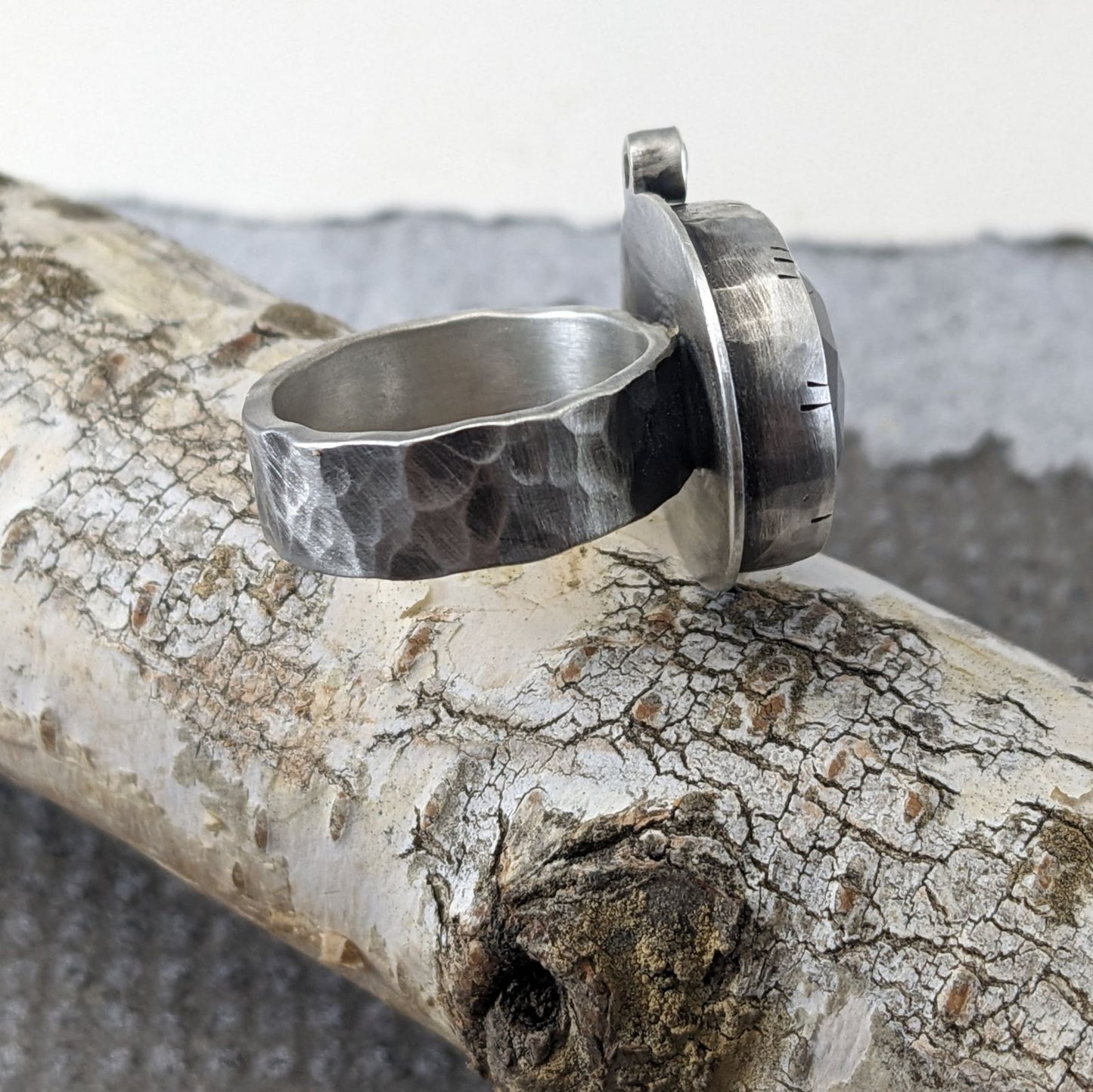 Labradorite and Cubic Zirconia Ring