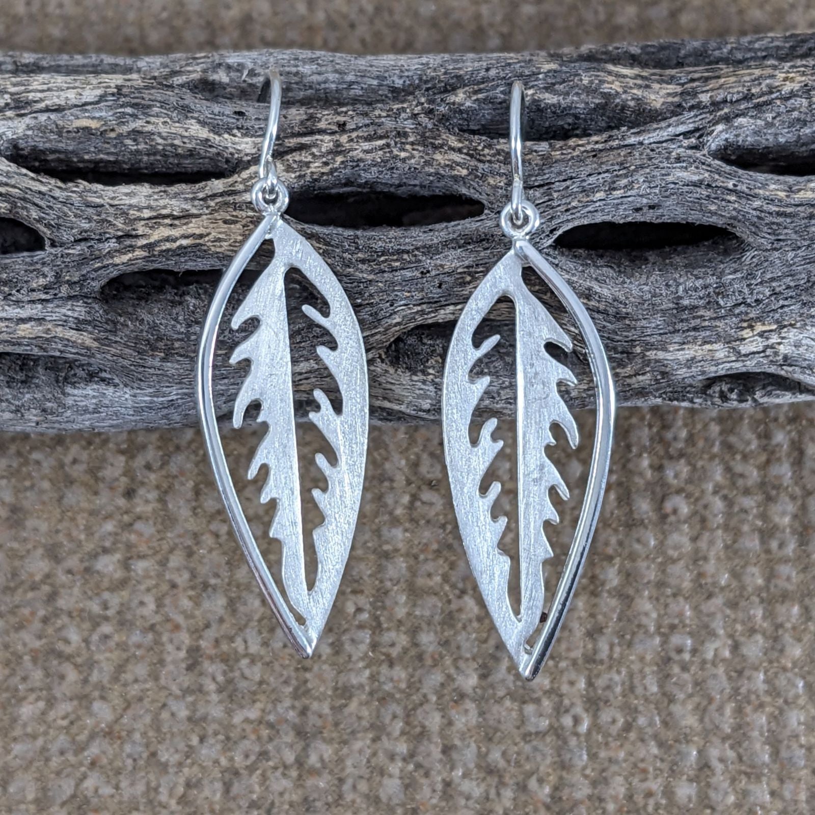 Long on sale leaf earrings