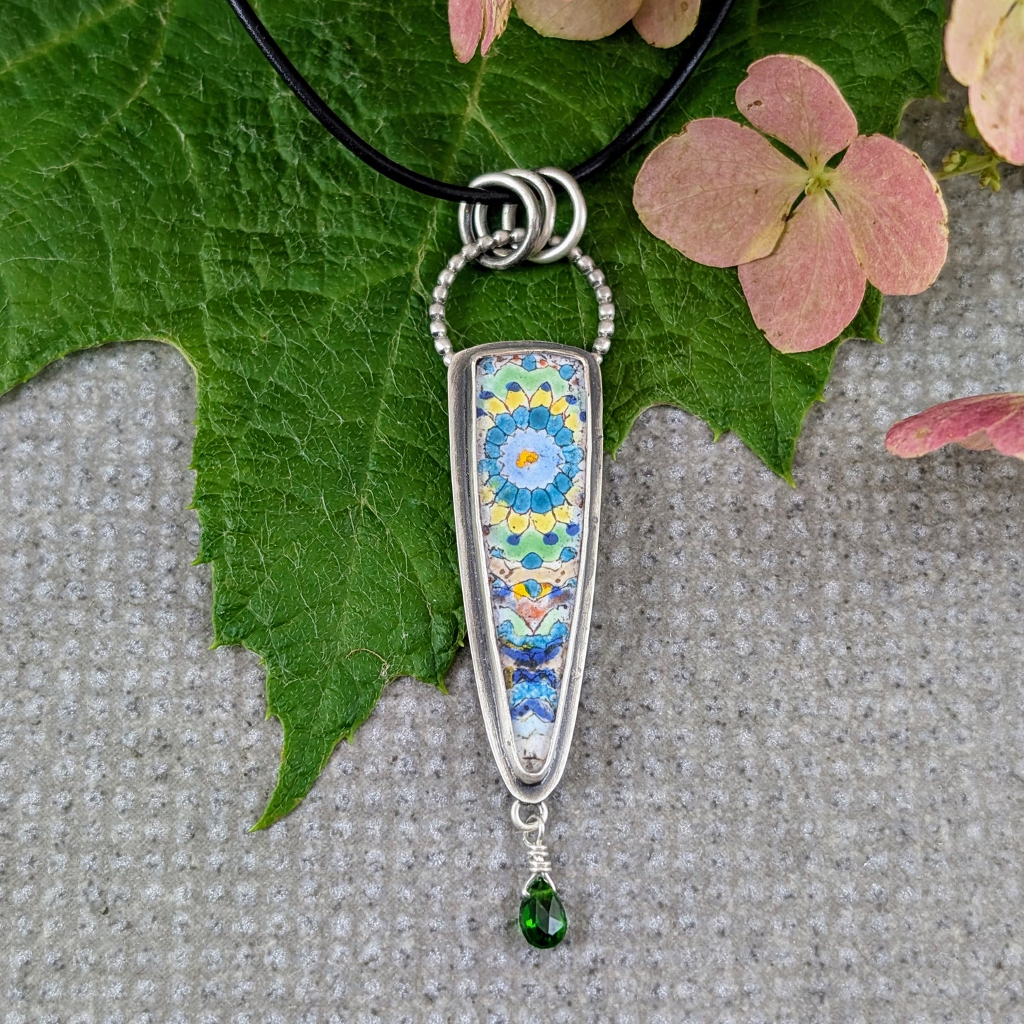 Enamel Mandala with Chrome Diopside