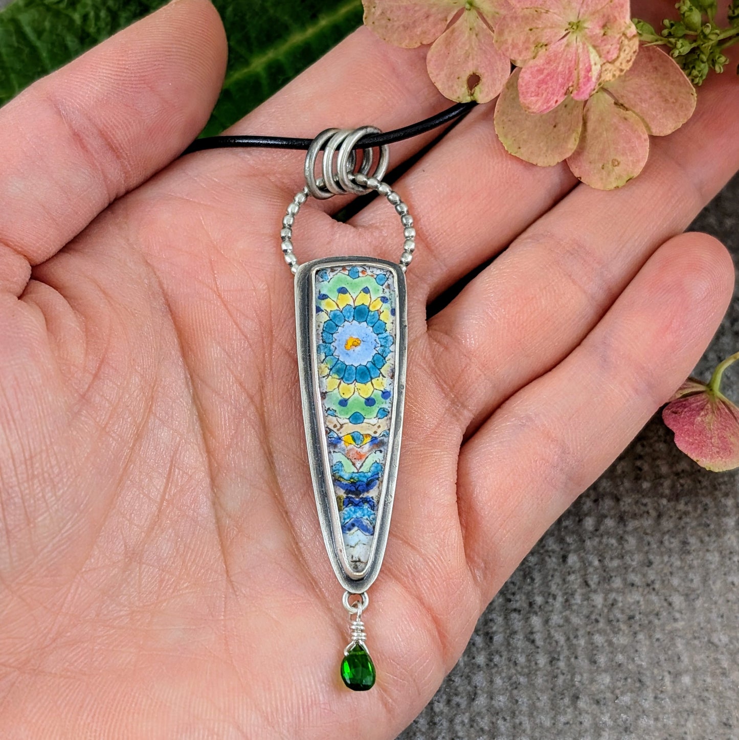 Enamel Mandala with Chrome Diopside