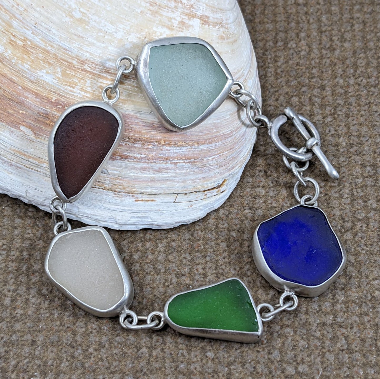 Sea Glass Link Bracelet