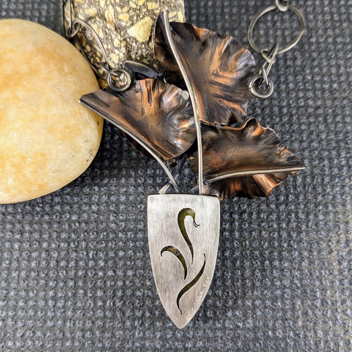 Serpentine Stichtite and Amethyst Necklace