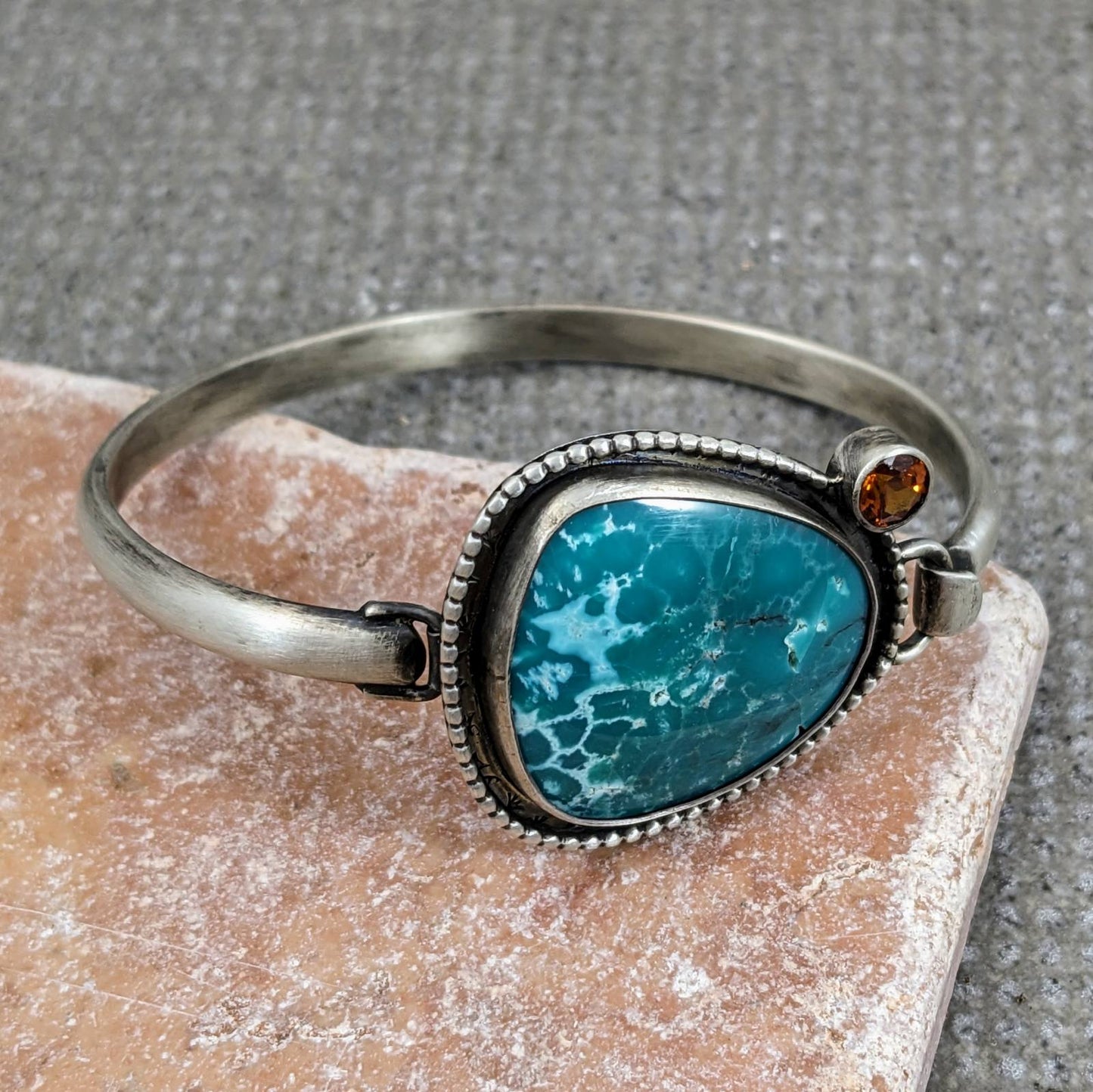 Turquoise and Grossularite Garnet Bracelet