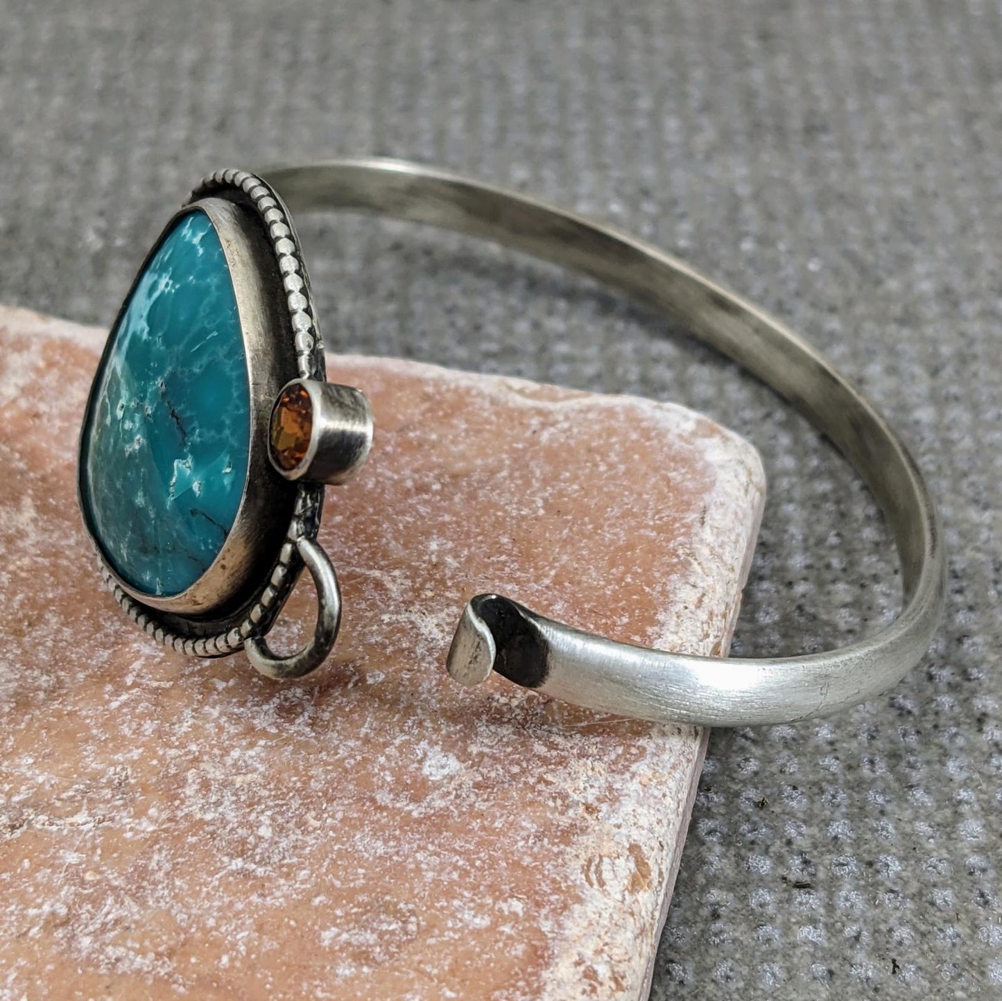 Turquoise and Grossularite Garnet Bracelet