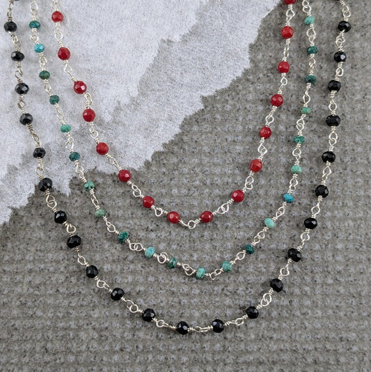Hand-Beaded Chain Necklace