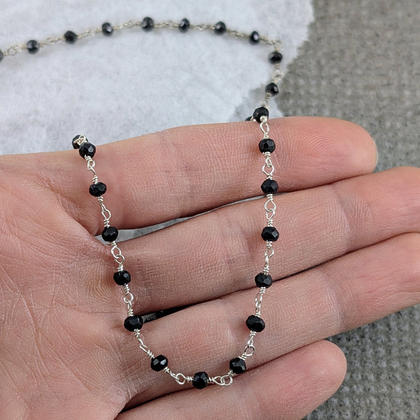 Hand-Beaded Chain Necklace