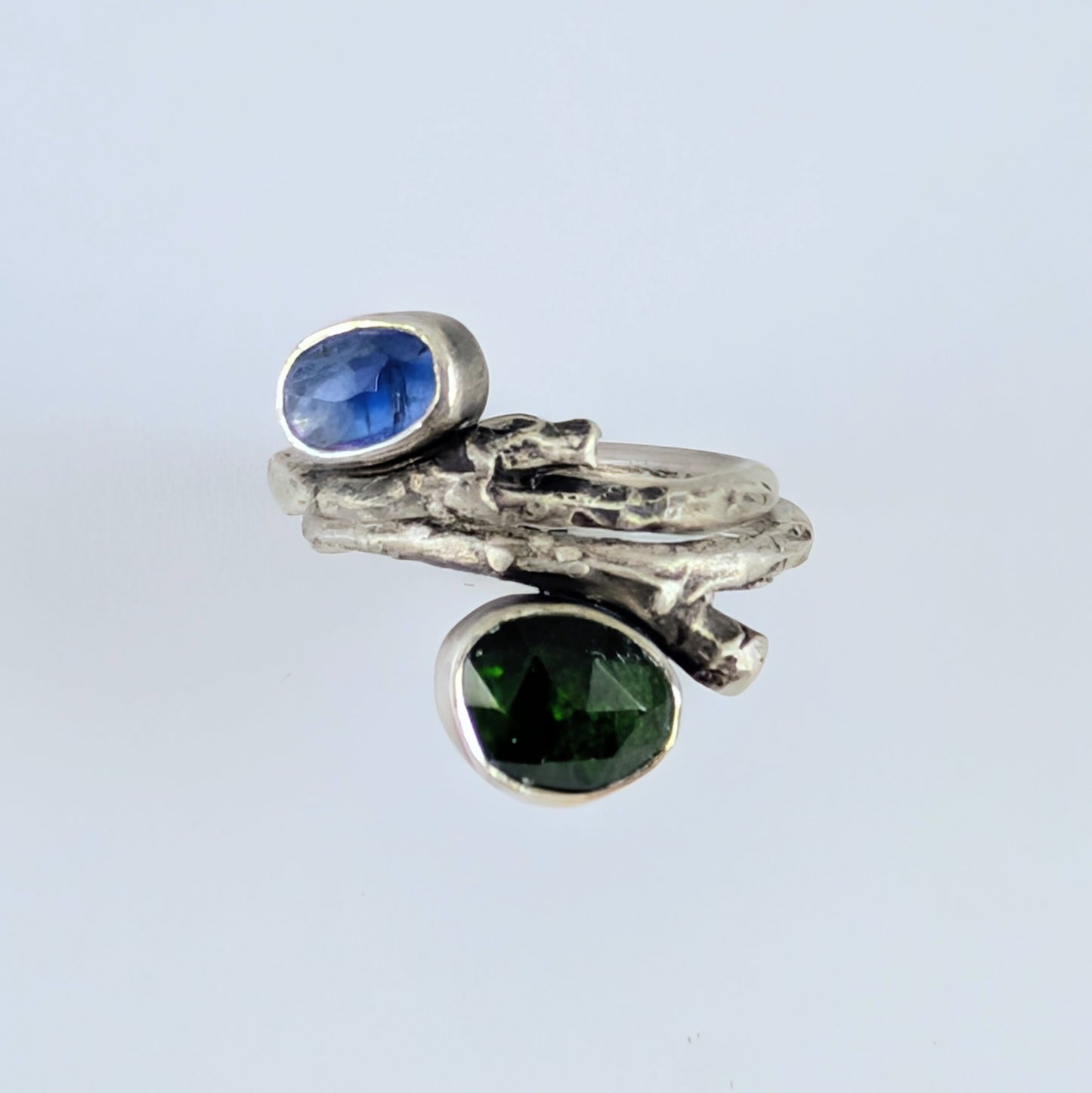 Kyanite and Chrome Diopside Birch Branch Stackable Set