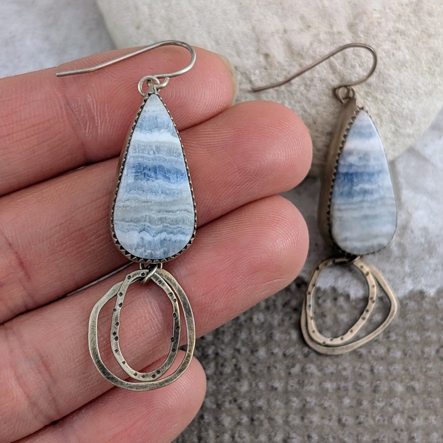 Blue Lace Agate Earrings