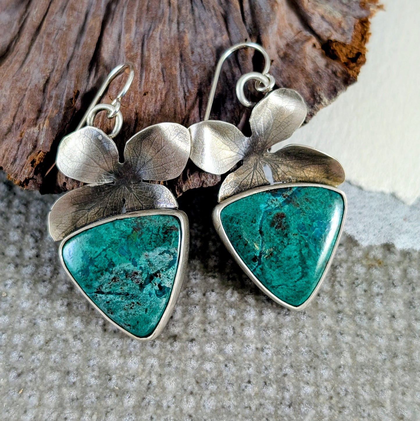 Chrysocolla Hydrangea Earrings