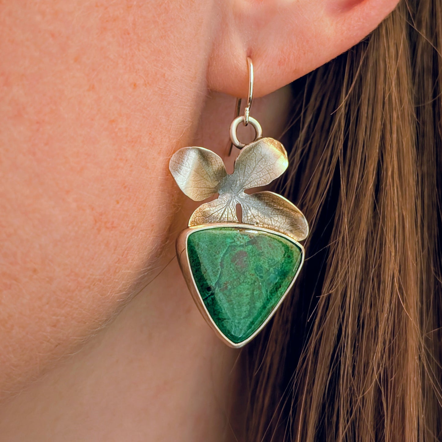 Chrysocolla Hydrangea Earrings