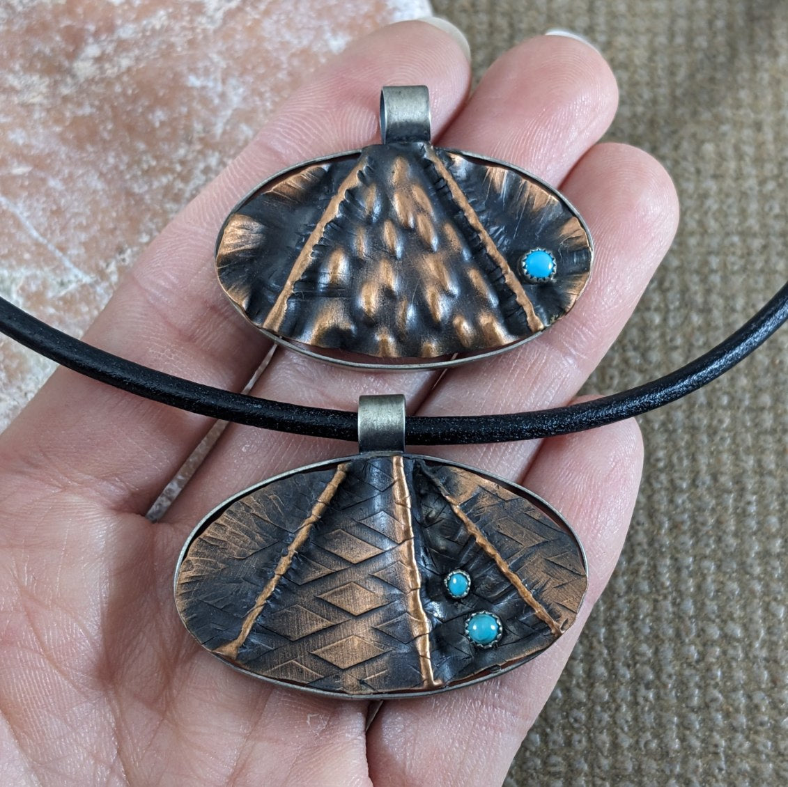 Copper and Turquoise Pendant