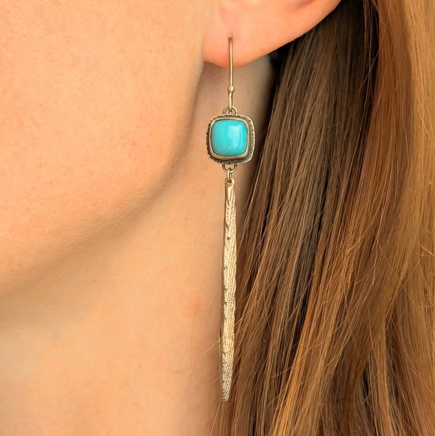 Turquoise and Cuttlefish Casting Earrings