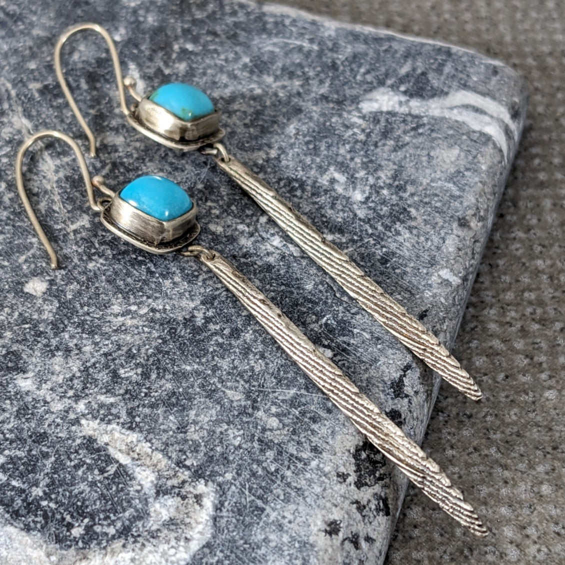 Turquoise and Cuttlefish Casting Earrings