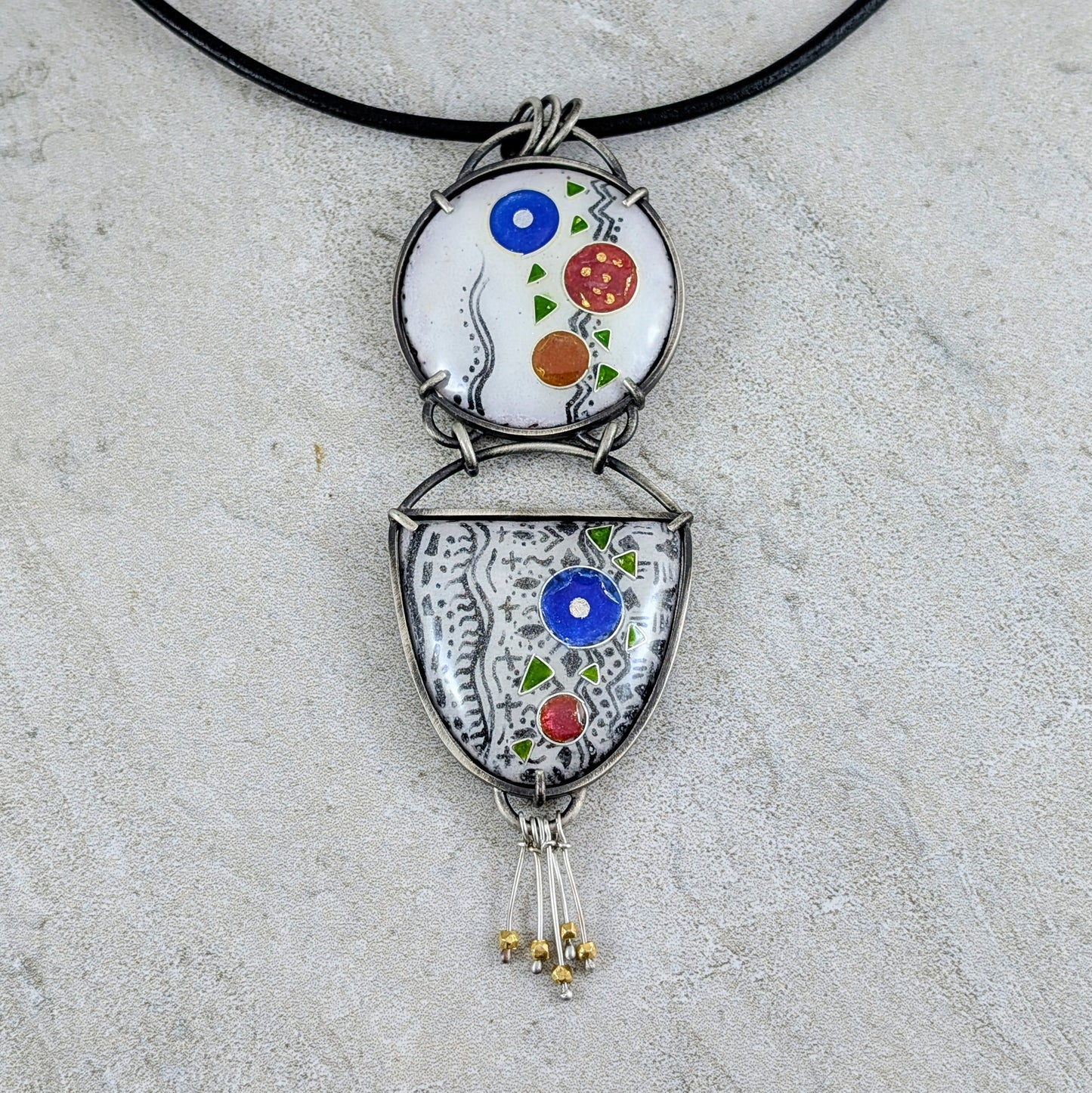 Double Cloisonne Enamel Pendant