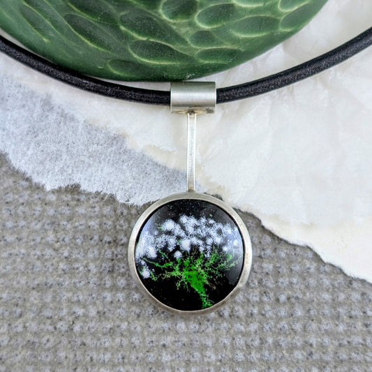 Queen Anne's Lace Enamel Pendant