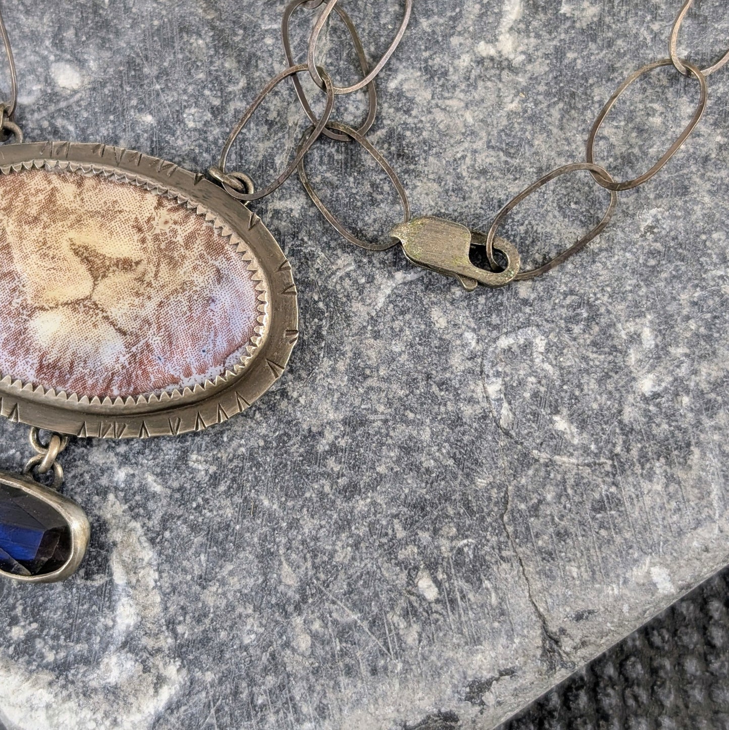 Enamel Lion and Sapphire Necklace