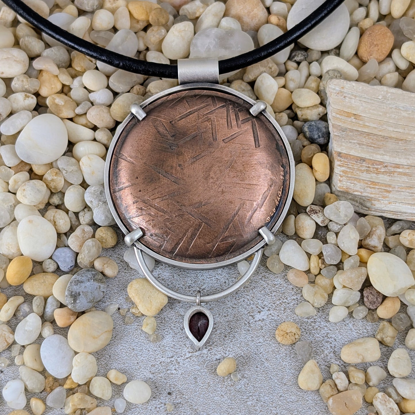 Enamel Shell and Garnet Necklace