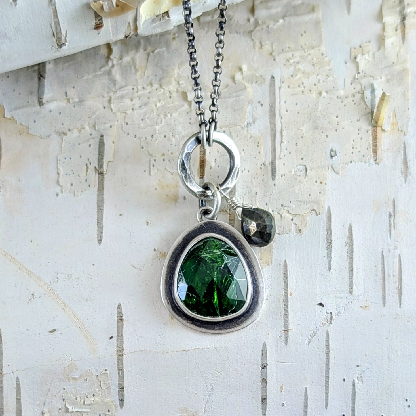 Faceted Stone and Pyrite Necklace