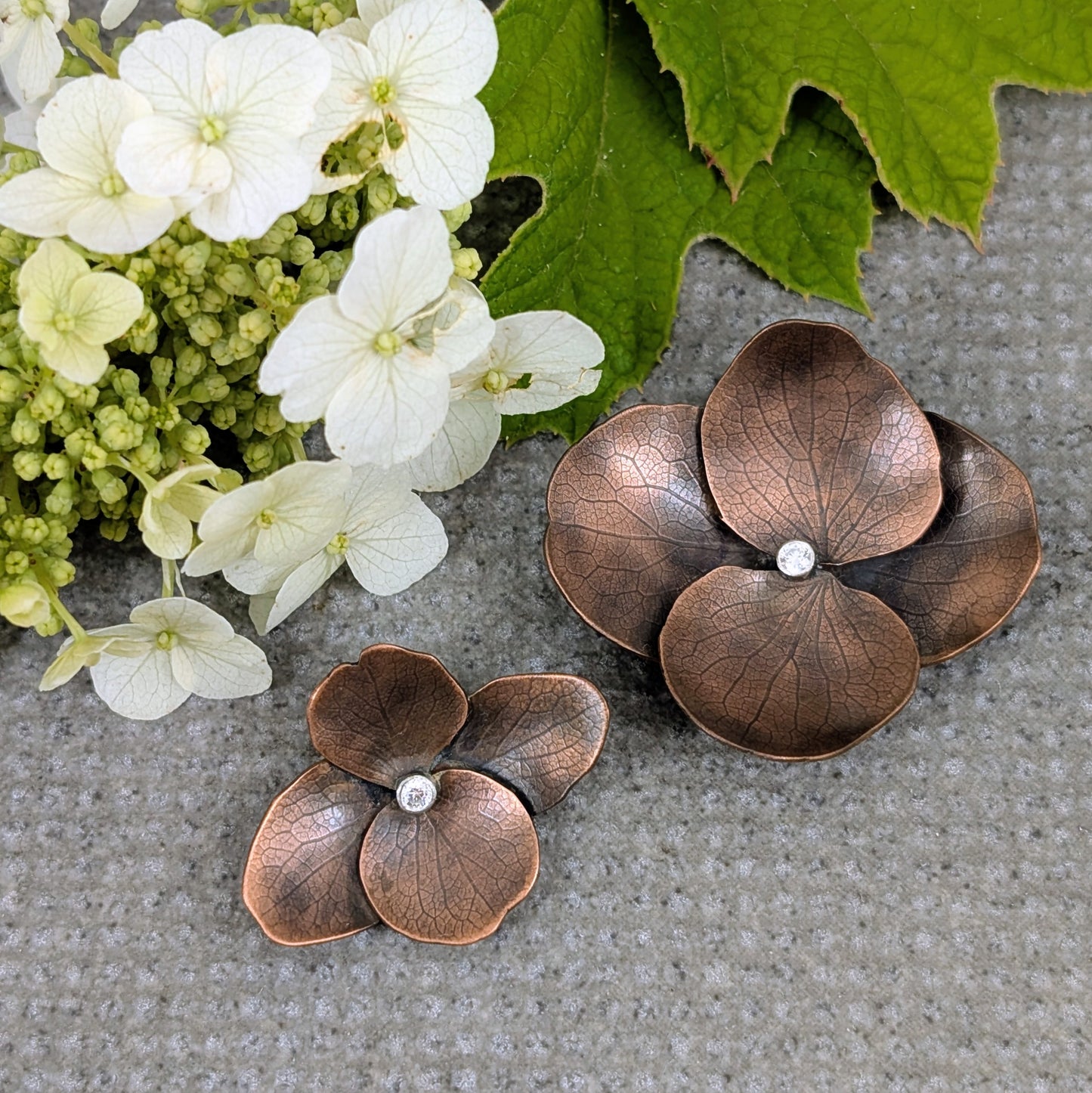 Copper Hydrangea Pendant