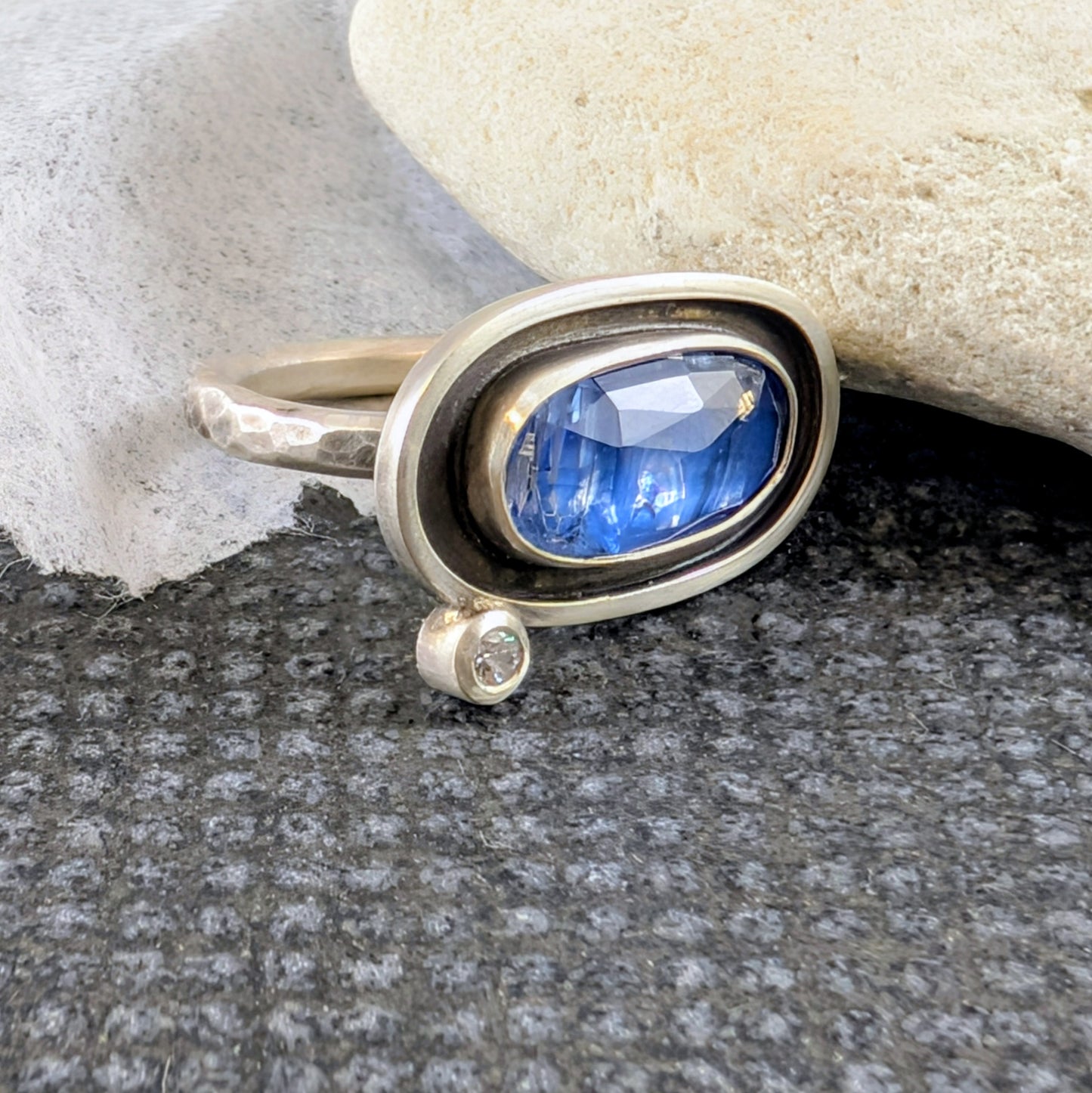 Kyanite and Cubic Zirconia Ring