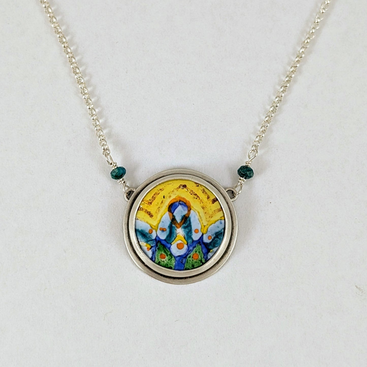 Enamel Mandala with Turquoise Beads