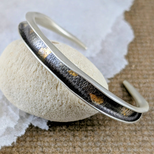 Sterling Silver Cuff with 24k Gold Keum-boo