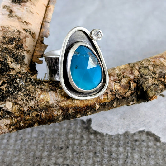 Turquoise and Cubic Zirconia Ring