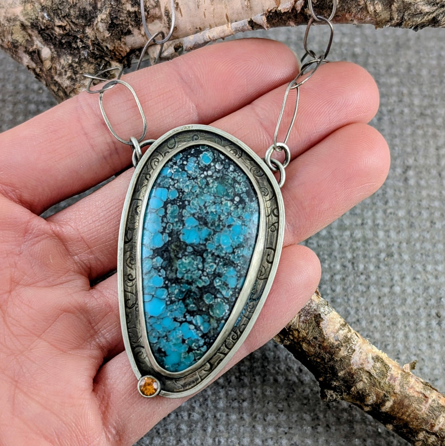 Turquoise and Garnet Necklace